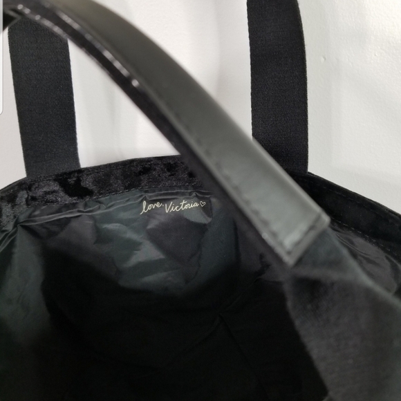 Victoria Secret Tote Bag Large black velvet NWT - Picture 6 of 8